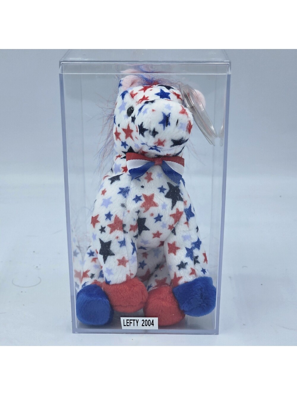 Ty Beanie Baby Lefty and Righty 2004 Patriotic, Retired, New, Original Tags RARE